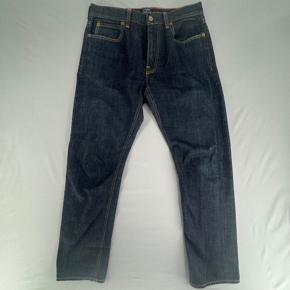 J.Crew The Sutton Mens 30x30 Straight Leg Indigo Selvedge Denim Jeans C9871 Blue